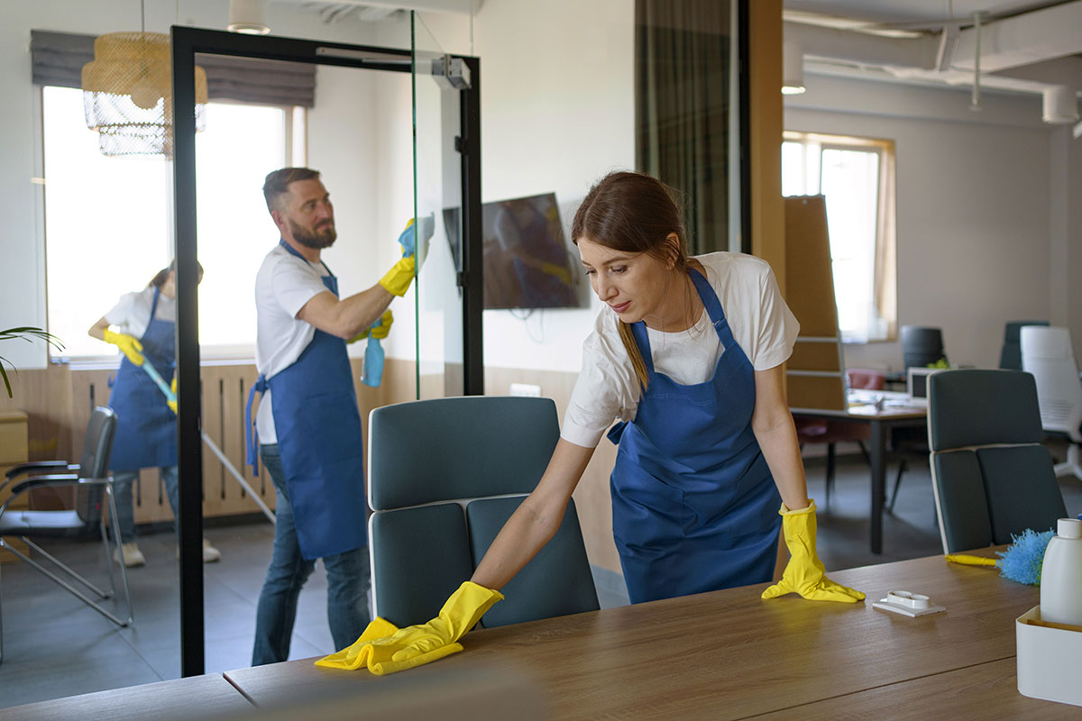 Professional commercial cleaning of a Chicago office